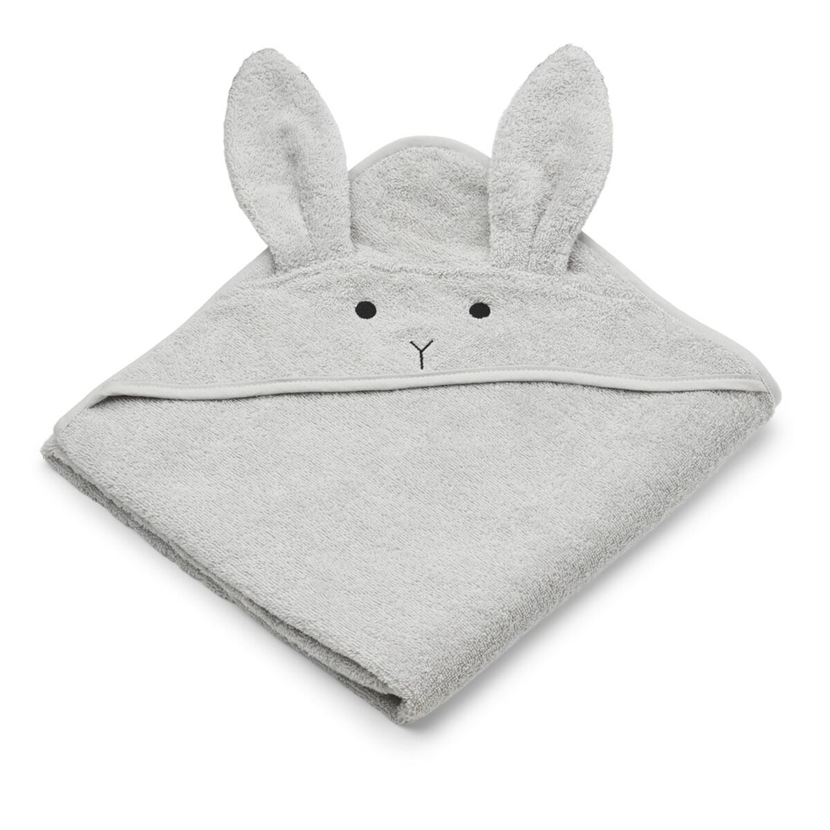 Liewood Kapuzenhandtuch Augusta „Rabbit dumbo grey“, 100x100cm 01