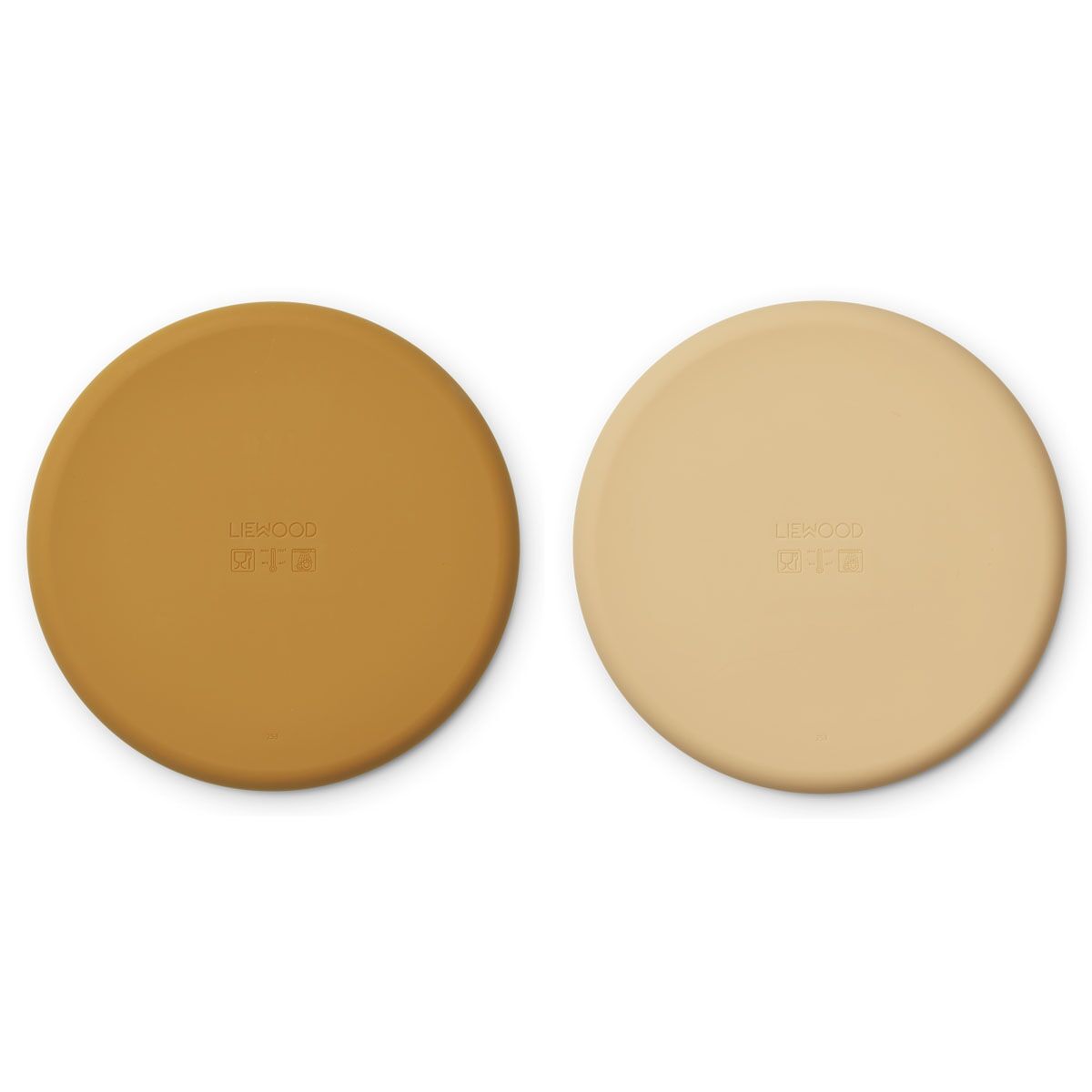 DELISTED Liewood Brandon Silikon Kinderteller „Golden caramel / safari mix“, 2er-Pack – Bild 2