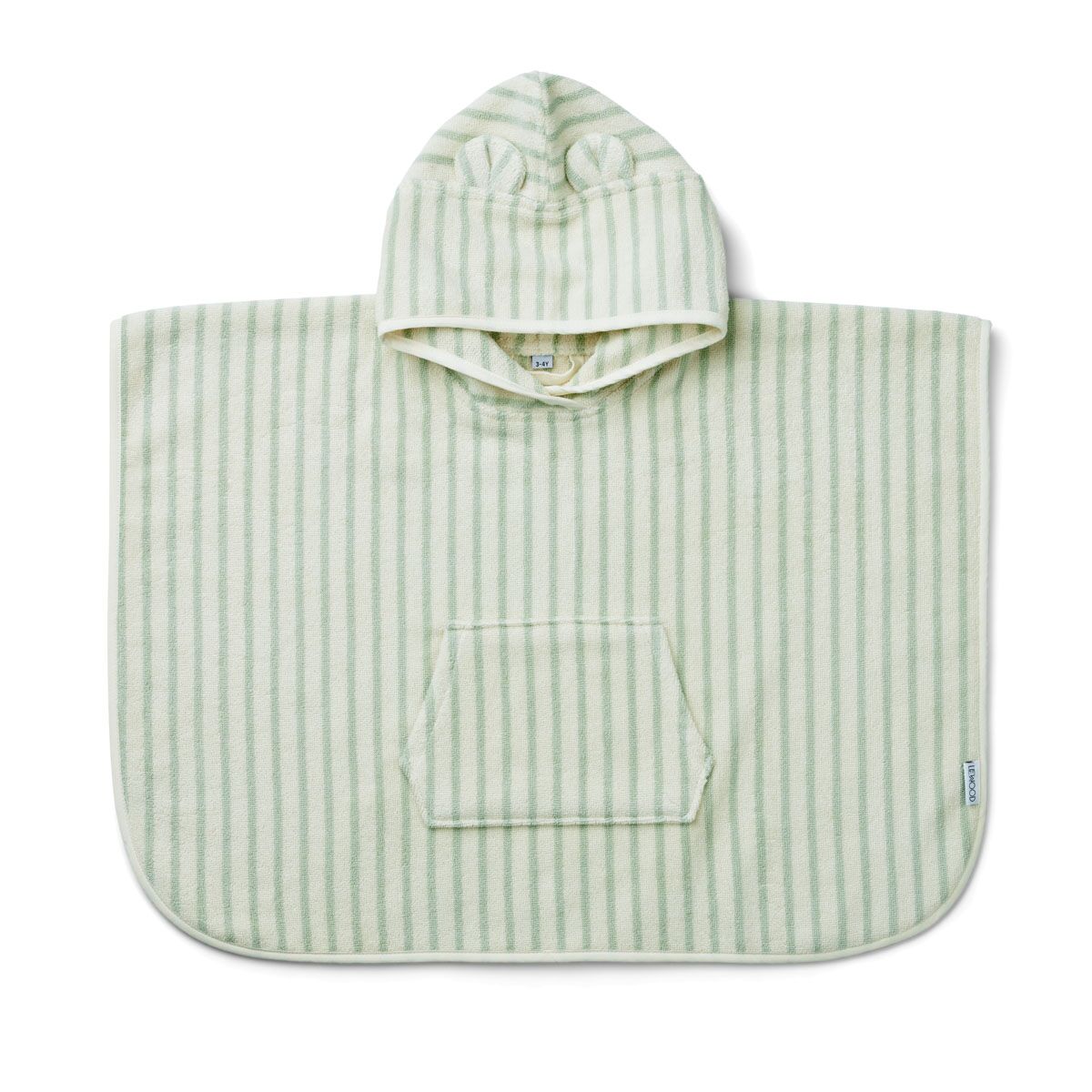 Liewood Izzy Badeponcho „Dusty mint / creme“, gestreift, Gr. 80-92