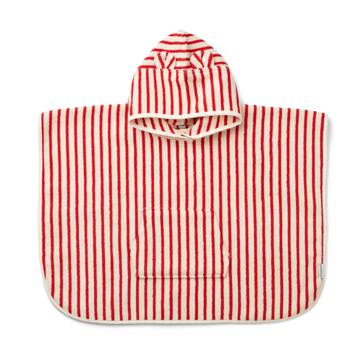 Liewood Izzy Badeponcho „Apple red / creme“, gestreift