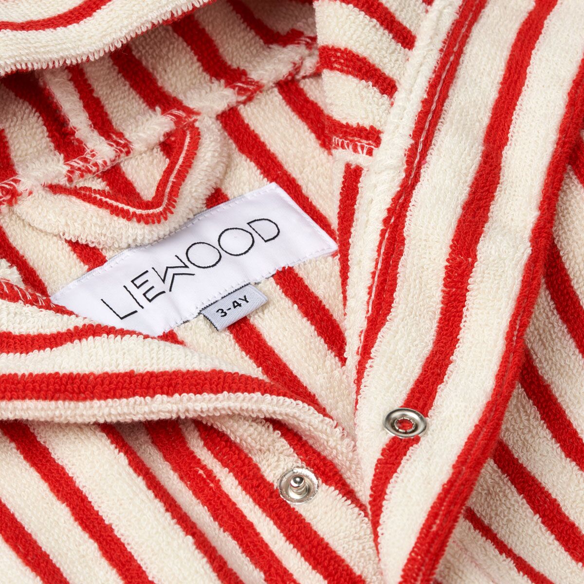 DELISTED Liewood Rollo Bademantel „Apple red / creme“, gestreift – Bild 2