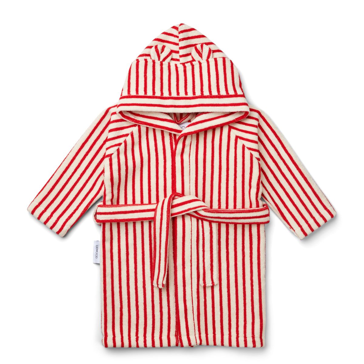 DELISTED Liewood Rollo Bademantel „Apple red / creme“, gestreift