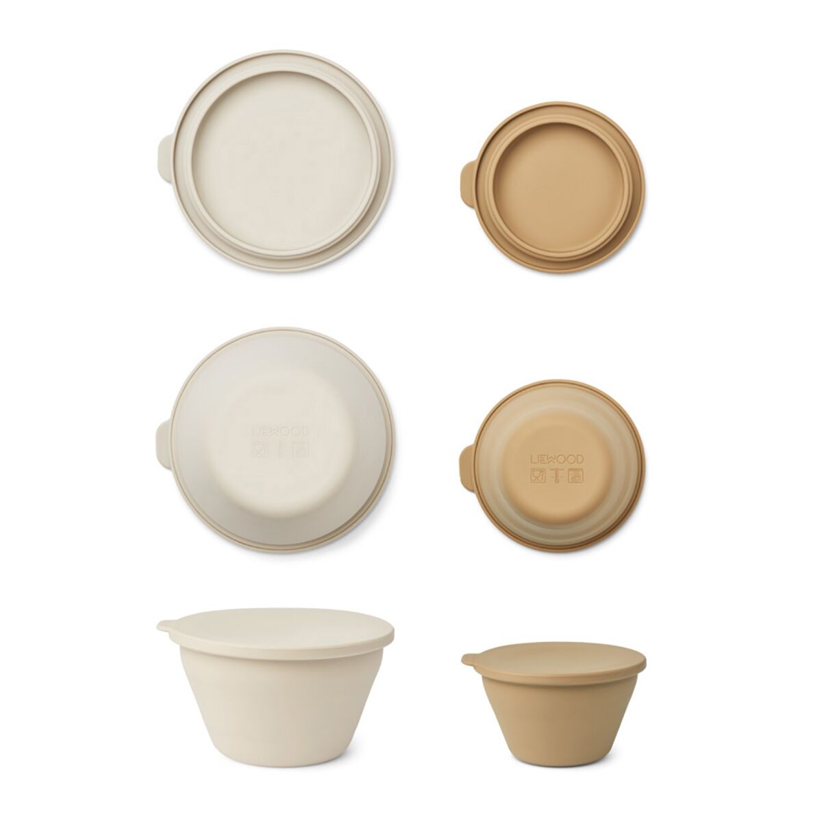 DELISTED Liewood Dale faltbares Schalenset „Sandy / oat mix“, Silikon, 2er-Set – Bild 4