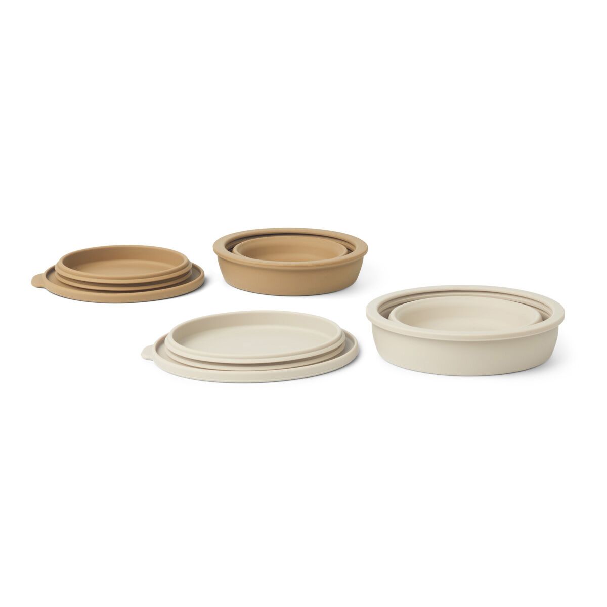 DELISTED Liewood Dale faltbares Schalenset „Sandy / oat mix“, Silikon, 2er-Set – Bild 3