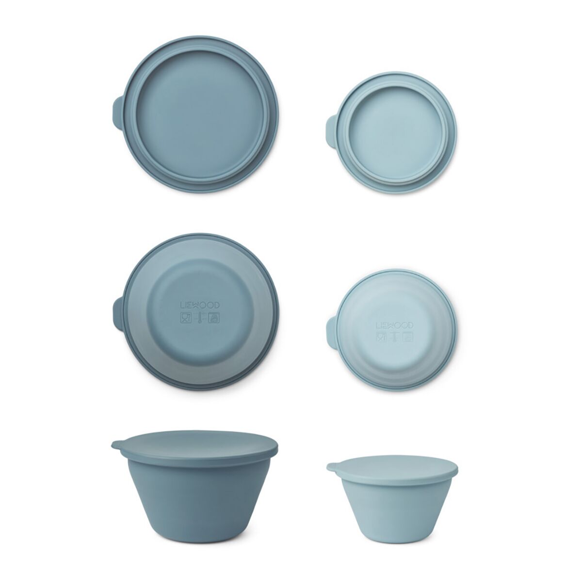Liewood Dale faltbares Schalenset „Sea blue / whale blue mix“, Silikon, 2er-Set – Bild 4
