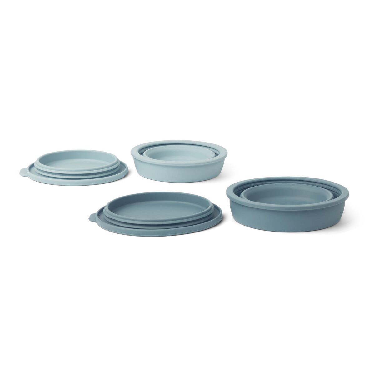 Liewood Dale faltbares Schalenset „Sea blue / whale blue mix“, Silikon, 2er-Set – Bild 3