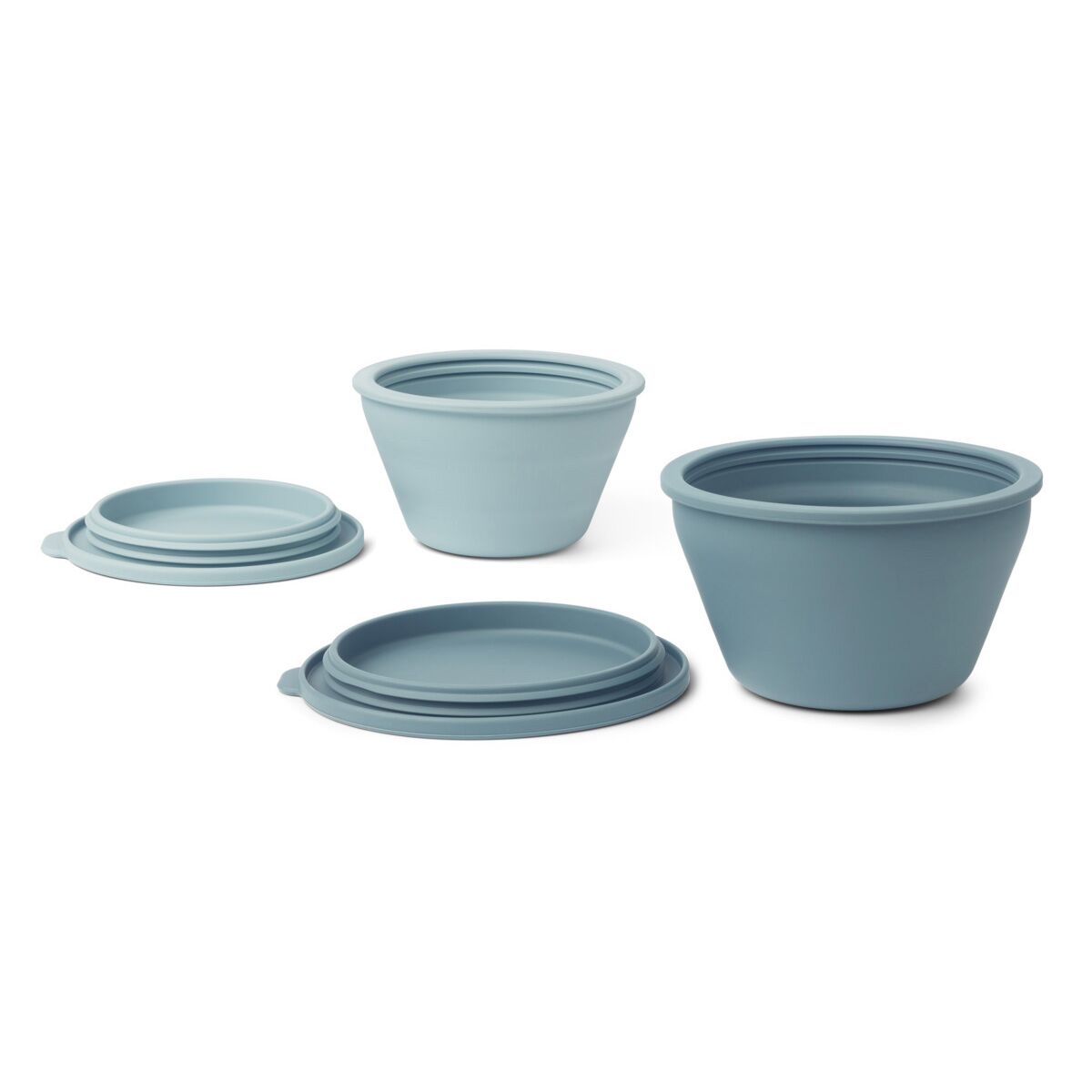Liewood Dale faltbares Schalenset „Sea blue / whale blue mix“, Silikon, 2er-Set