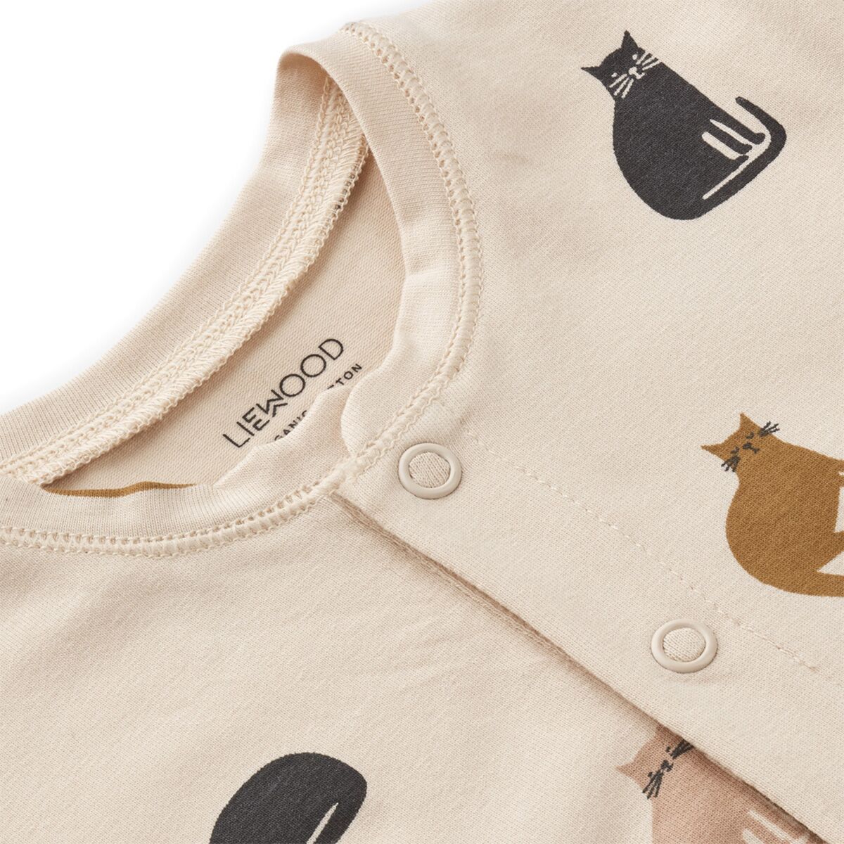 Liewood Pyjama-Jumpsuit Birk „Miauw / Apple blossom mix“, Gr. 56 – Bild 3