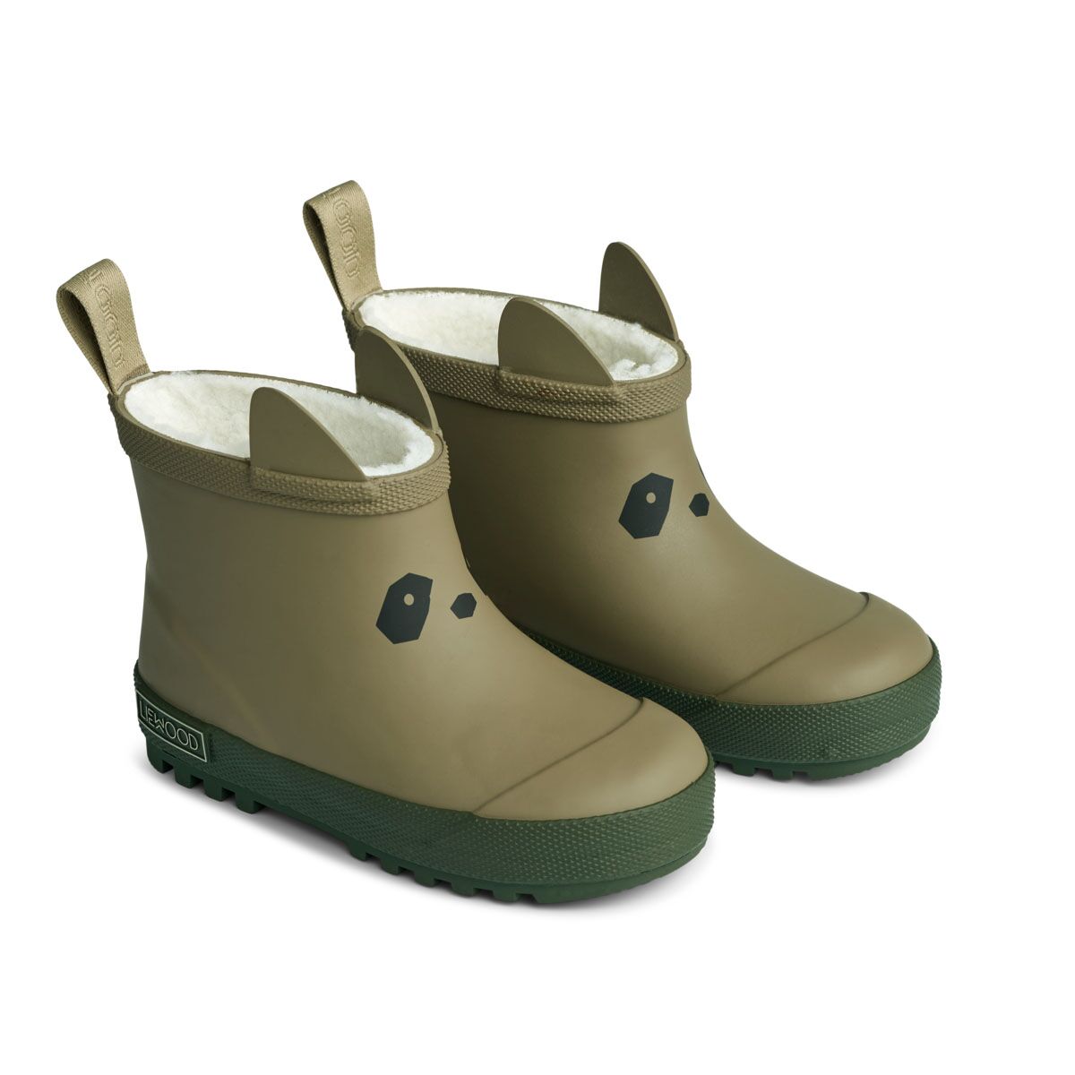 Liewood Jesse Thermo-Regenstiefel „Khaki / Sandy mix“, Teddyfutter, Gr. 29-31