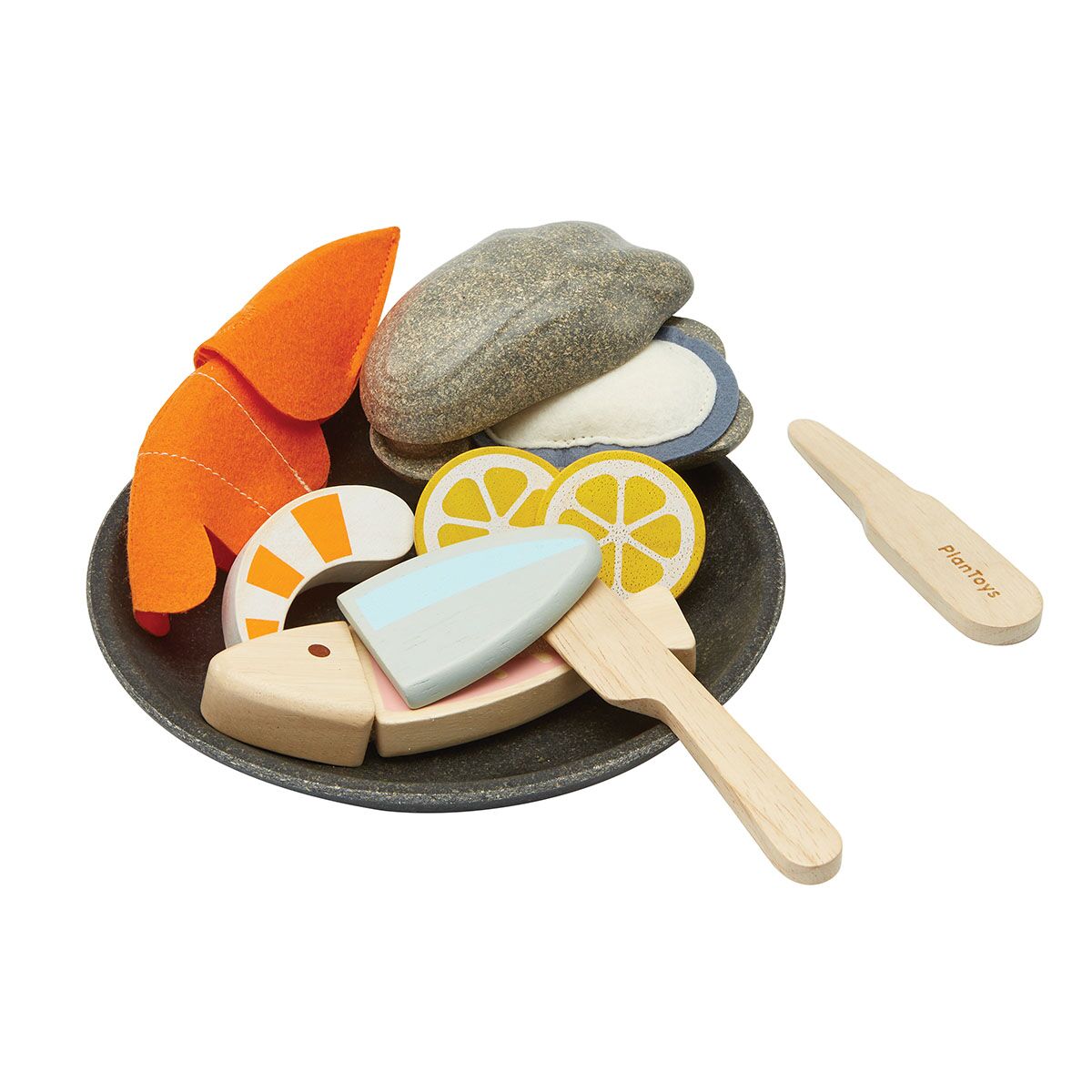 PlanToys Meeresfrüchte-Platte Spielset aus Holz