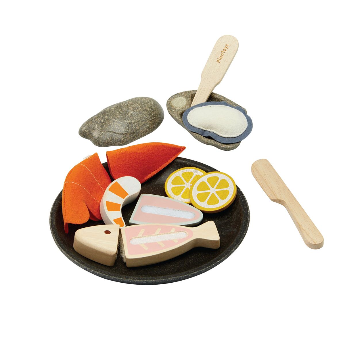 PlanToys Meeresfrüchte-Platte Spielset aus Holz – Bild 2