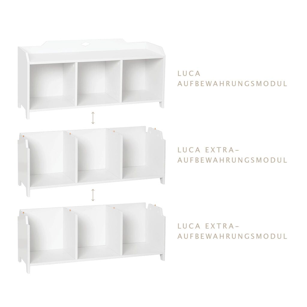Cam Cam Aufbewahrungsmodul Luca „White“, FSC-Mix, Spielzeugregal – Bild 2