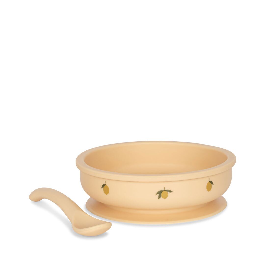 Konges Sløjd Silikon-Schüssel-Set „Lemon“, Saugnapf 01