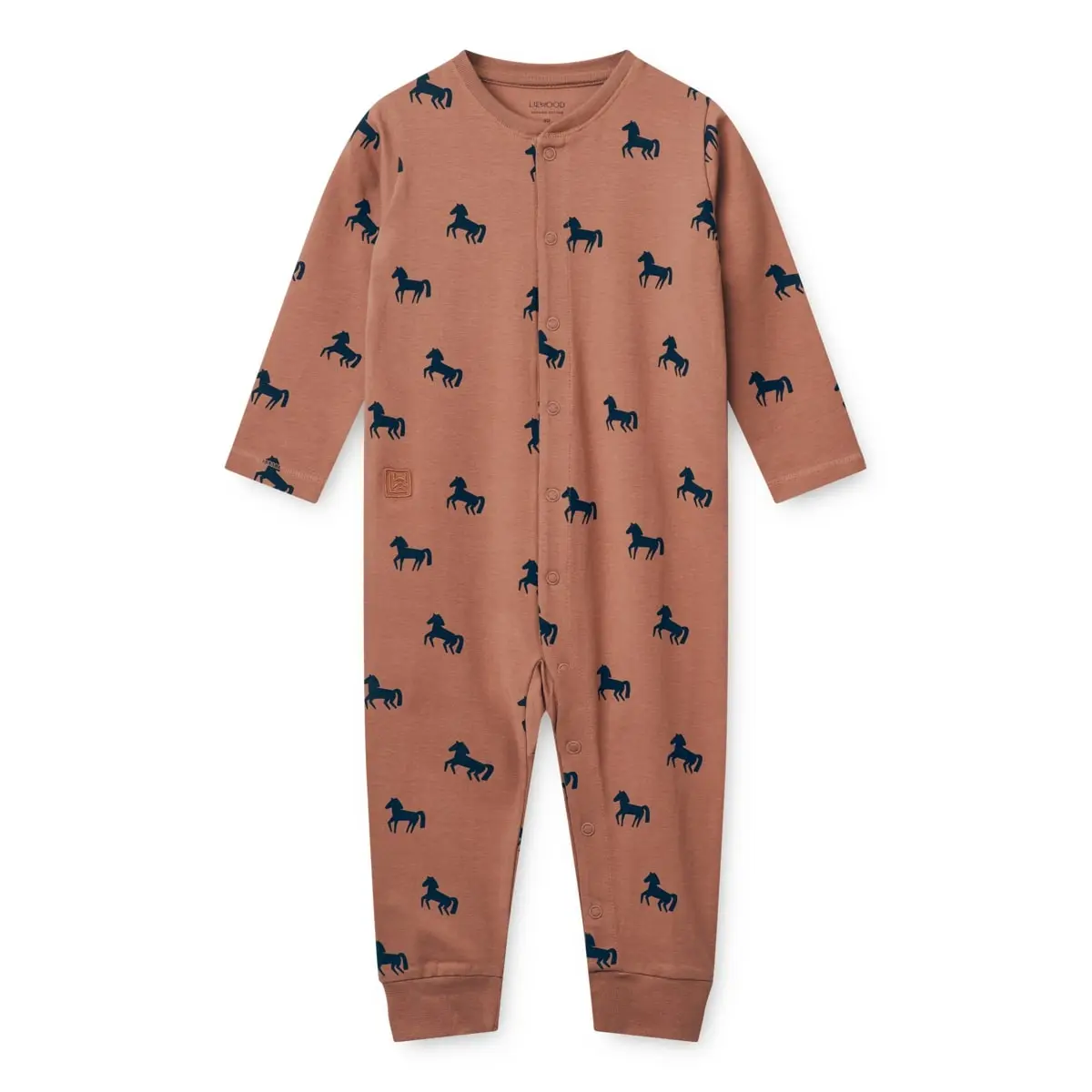 Liewood Pyjama-Jumpsuit Birk „Horses / Dark rosetta“, Gr. 56-92