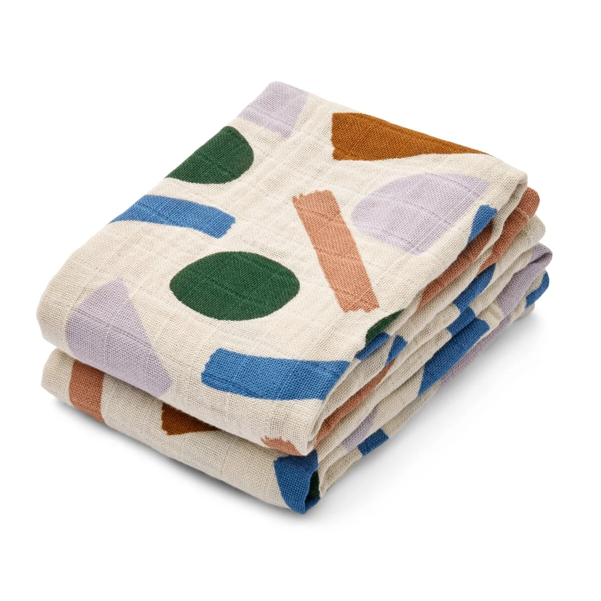 Liewood Lewis Mulltuch „Paint stroke sandy mix“, Musselin, 2er-Set, 65x65cm