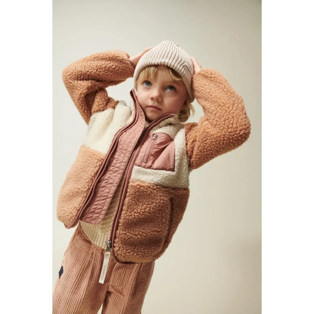 Liewood Nolan Sherpa Jacke für Kinder „Tuscany rose multi mix“