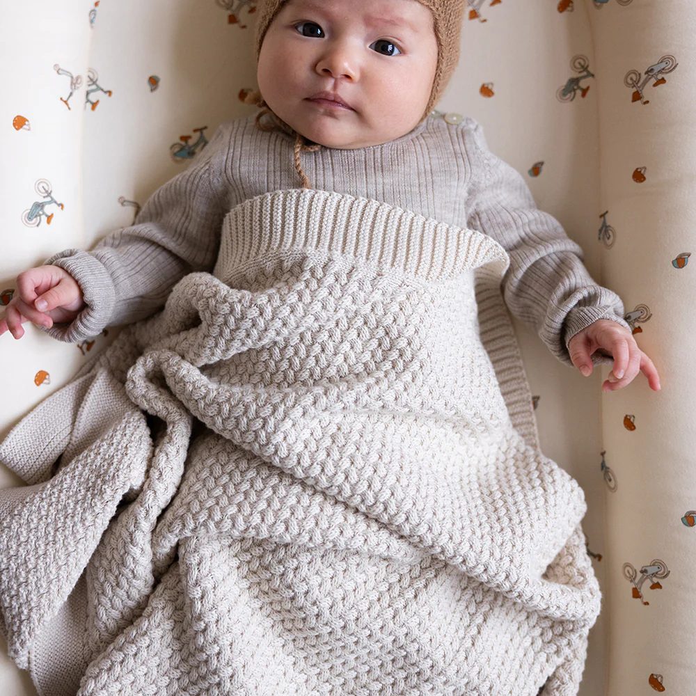 Cam Cam Harper Strick Babydecke „Honey“, GOTS, 80x100cm