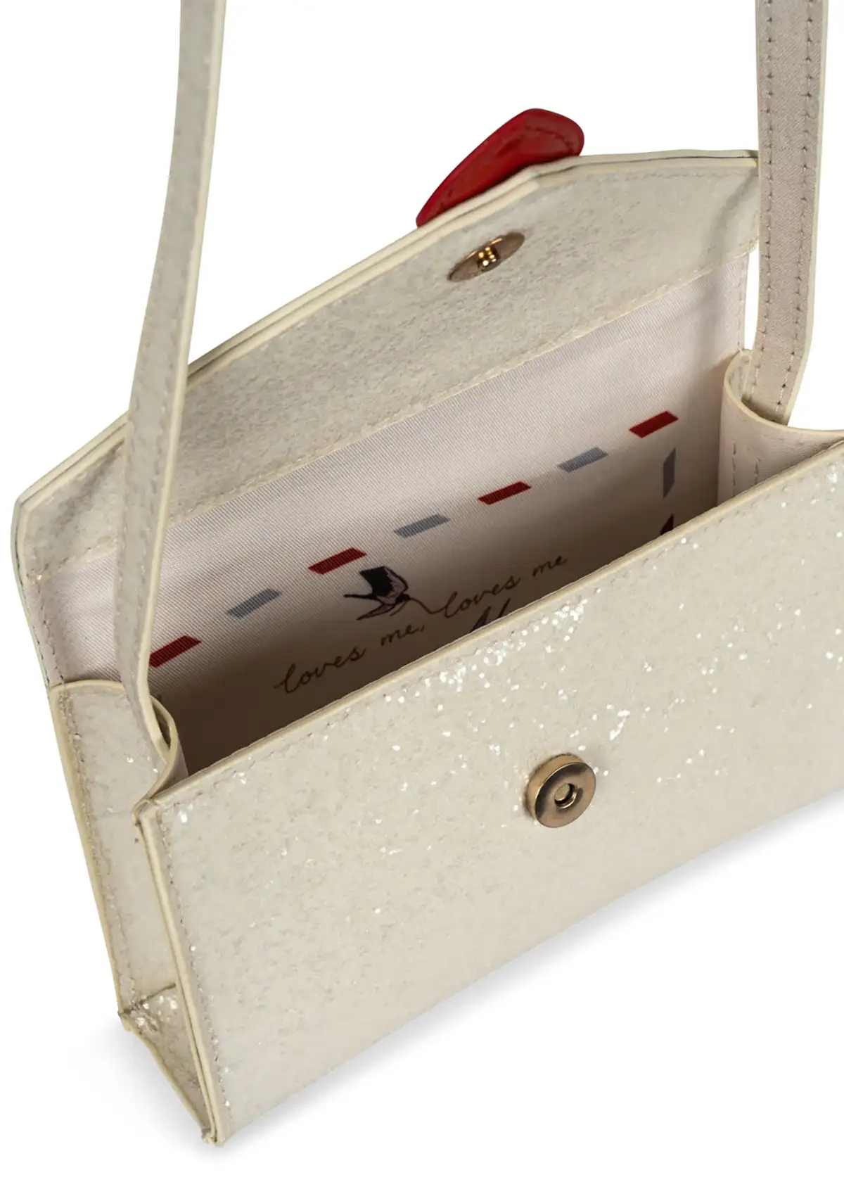 Konges Sløjd Glitzertasche für Kinder „Pink Glitter / Cherry“