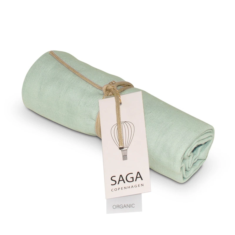 Saga Copenhagen Musselintuch Vidar, Aloe Vera, Mulltuch in Bio-Baumwolle, 70 x 70 cm