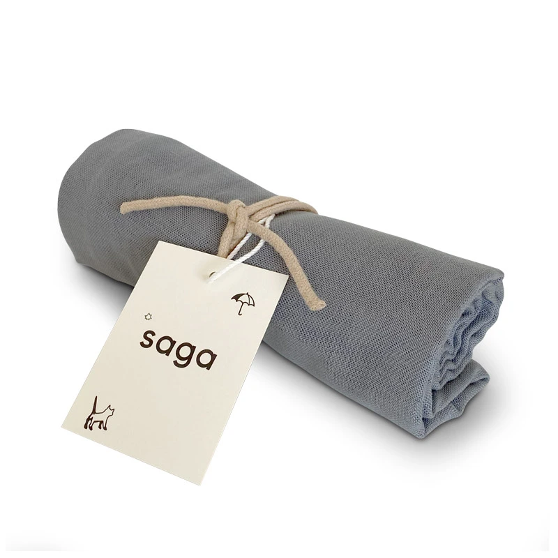 Saga Copenhagen Musselintuch Vidar, Ash, Mulltuch in Bio-Baumwolle, 70 x 70 cm