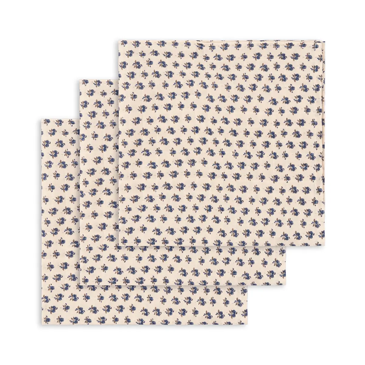 Konges Sløjd Musselin Tuch-Set „Piccoloblu“, 65cm, 3er-Set