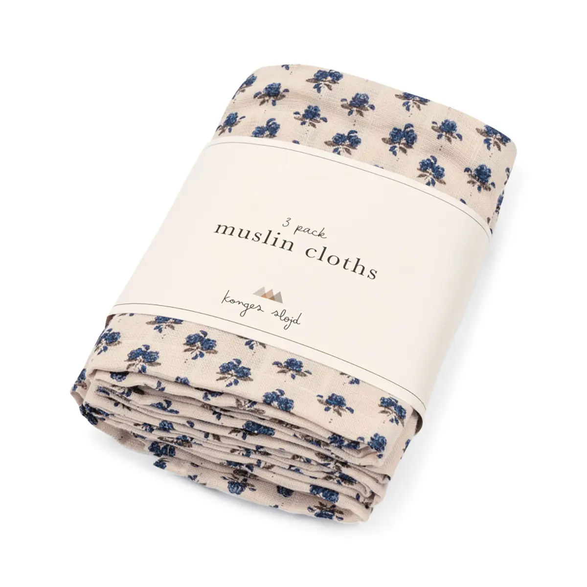 Konges Sløjd Musselin Tuch-Set „Piccoloblu“, 65cm, 3er-Set