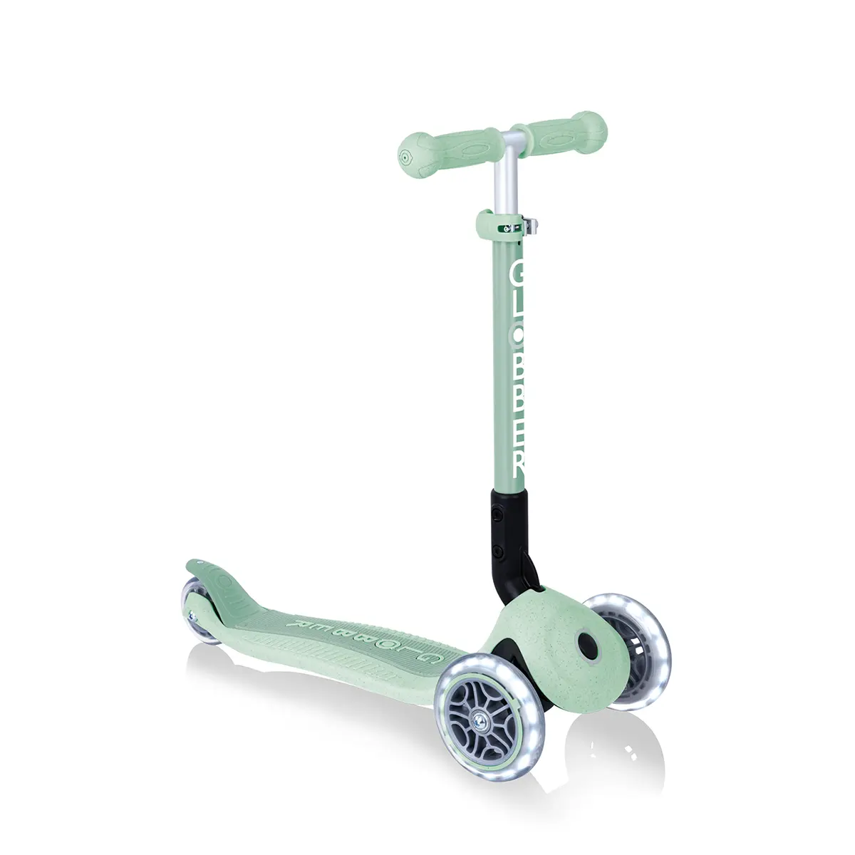 Globber Roller Junior Foldable Lights ECO mit Leuchtrollen – Pistazie, 2-6 Jahre