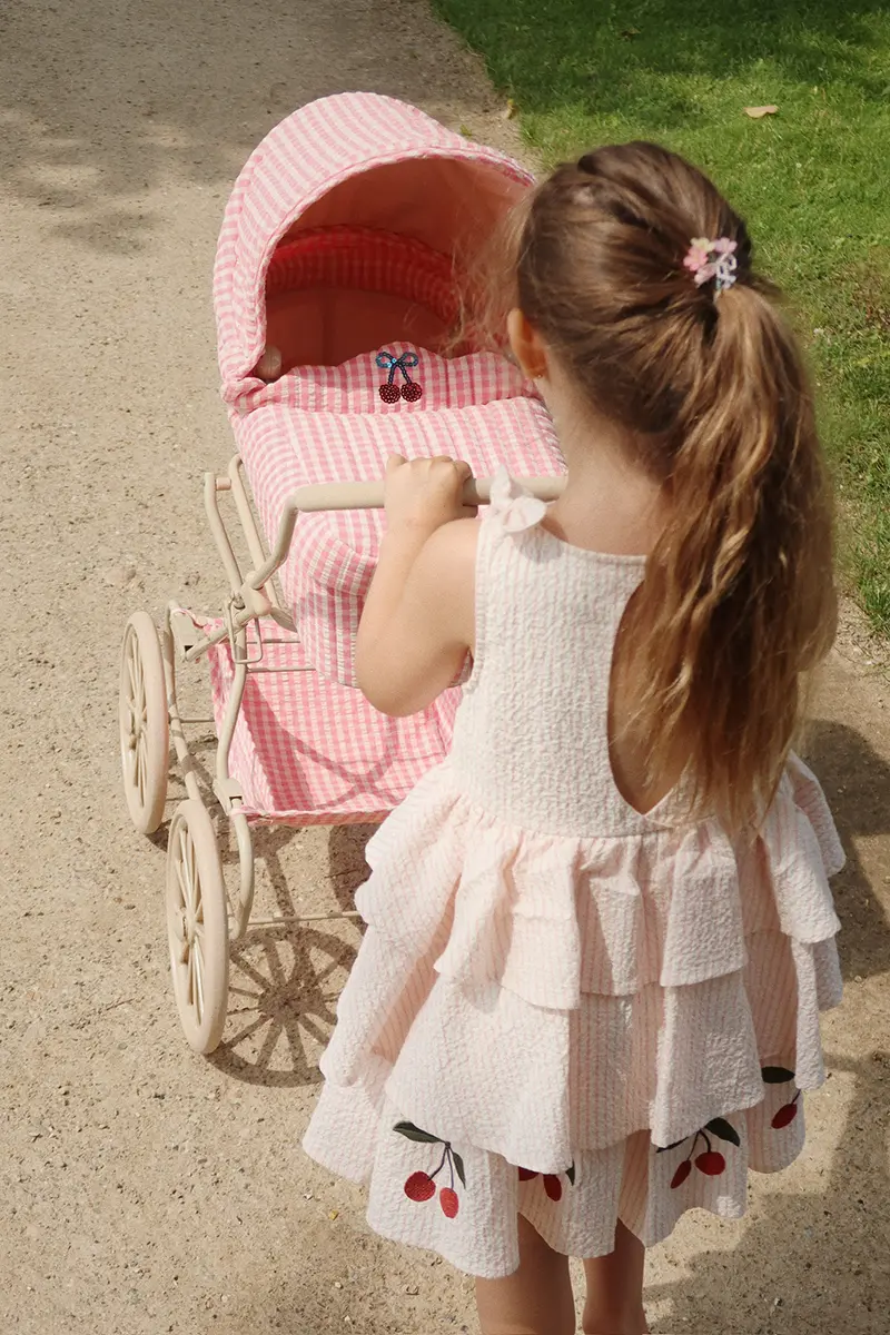 Konges Sløjd Puppen-Buggy „Bubblegum Check“
