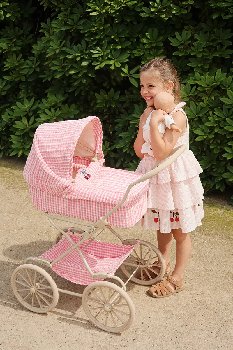 Konges Sløjd Puppen-Buggy „Bubblegum Check“