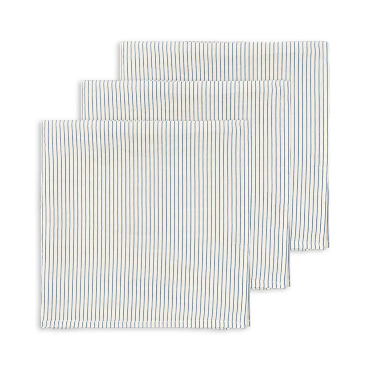 Konges Sløjd Musselin Tuch-Set „Stripe Blue“, 65cm, 3er-Set