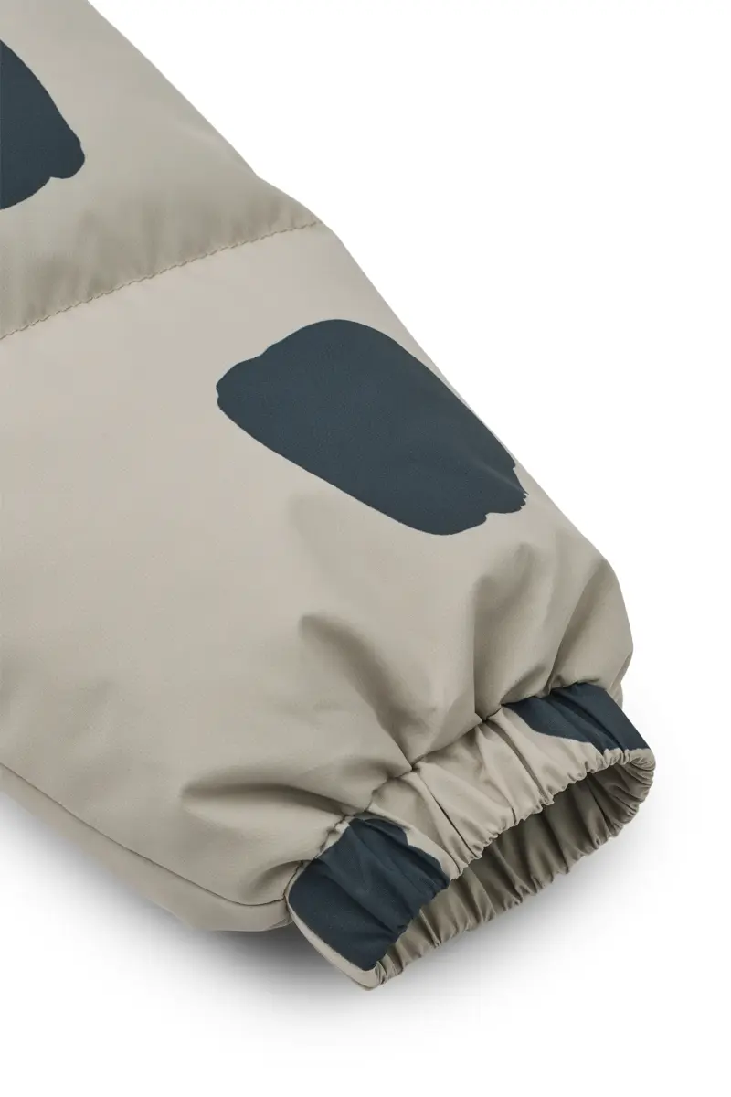 Liewood Daunenjacke Adelina „Spot dots / Nebelgrau“ mit Kapuze