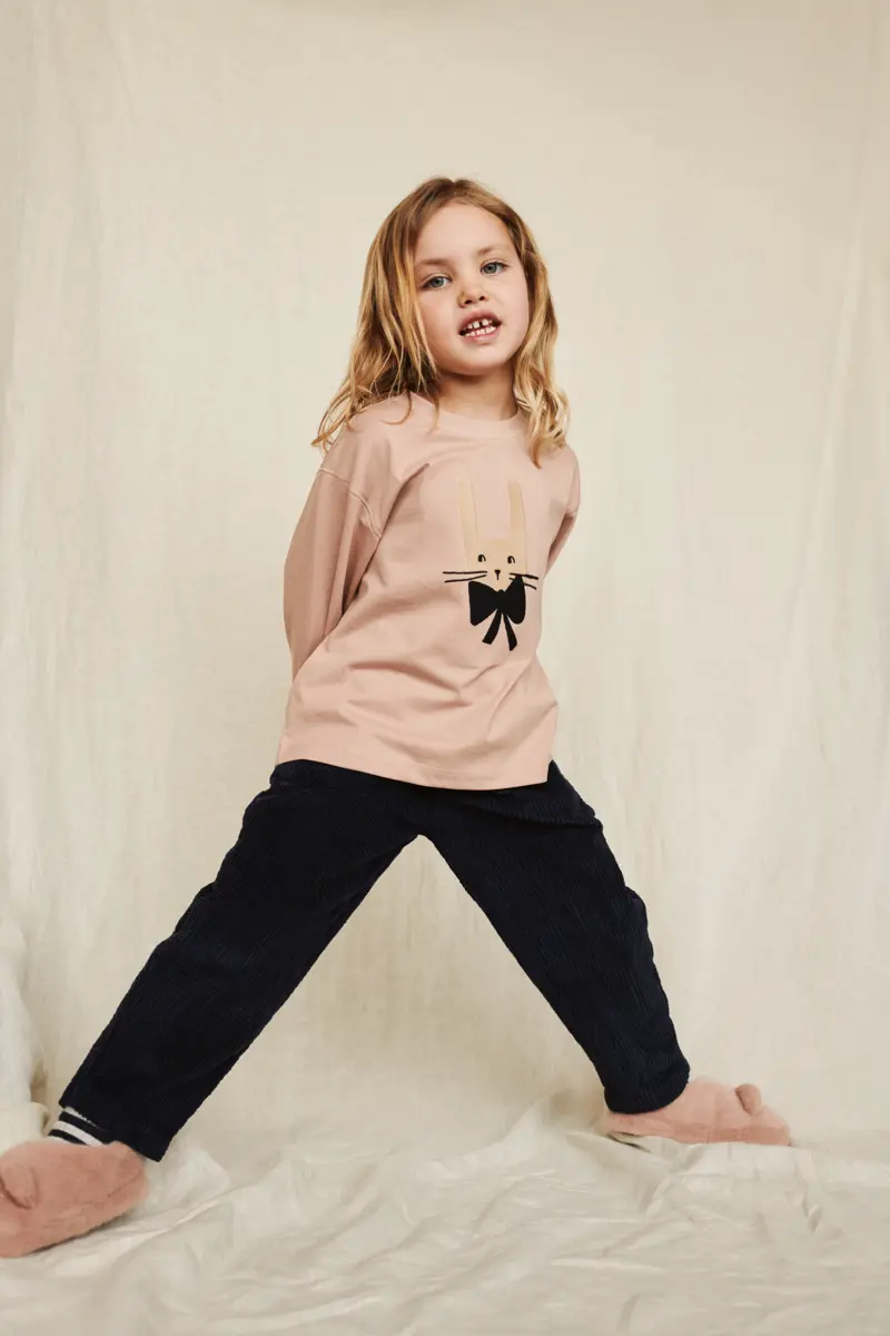 Liewood Langarm Kinder-T-Shirt Apia „Rabbit / Pale tuscany“