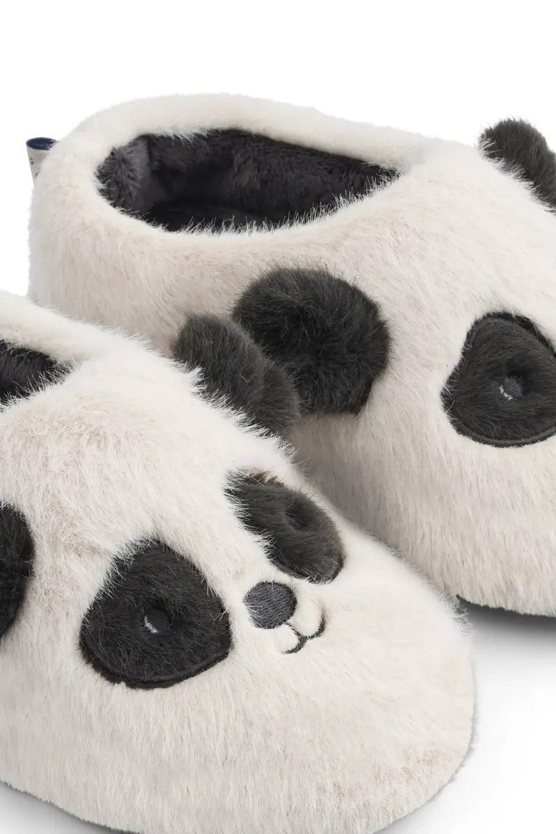 Liewood Plüsch Hausschuhe Aviaja „Panda / Sandy / Dark grey“