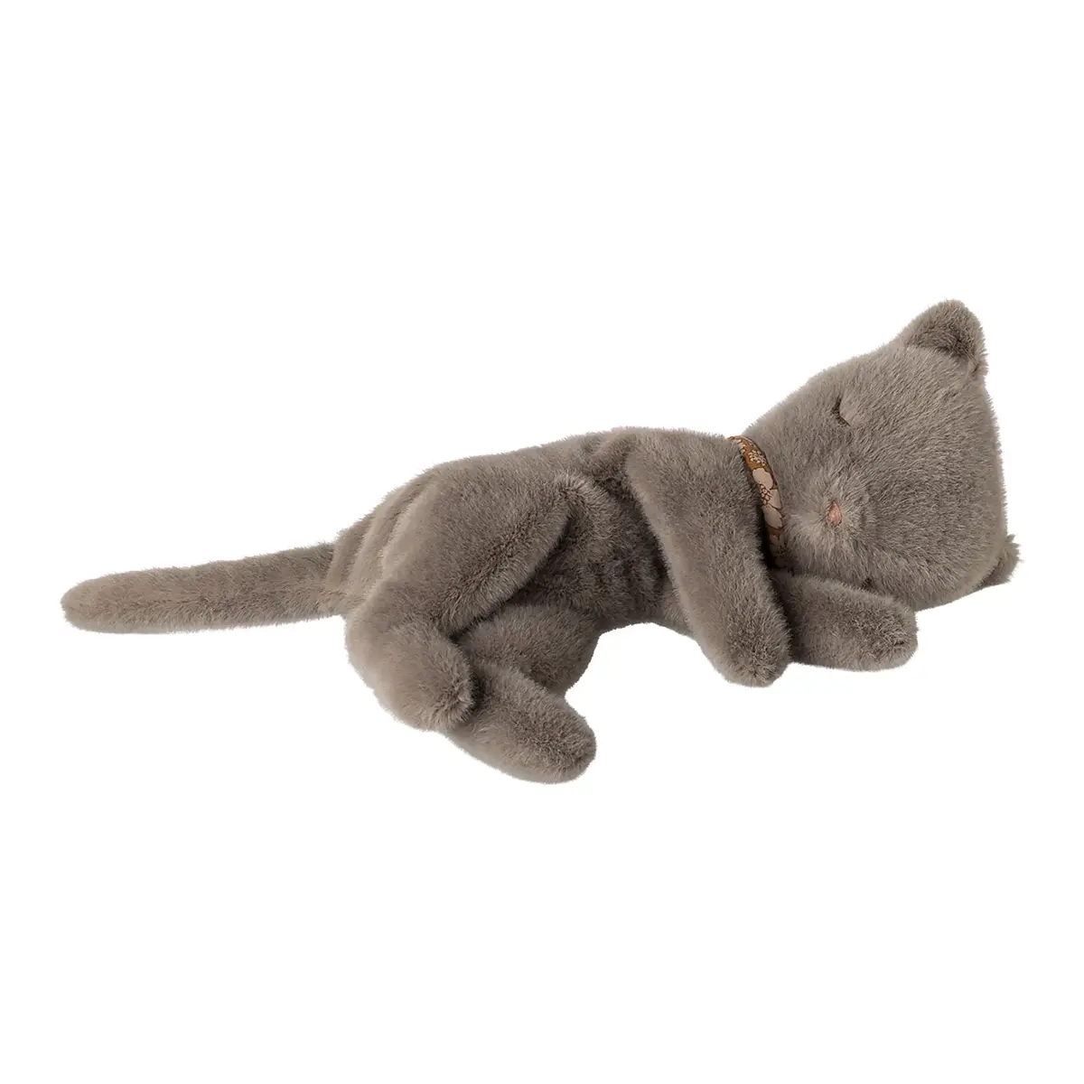 Maileg Kuscheltier schlafendes Kätzchen, Plüsch, Grau, 35cm