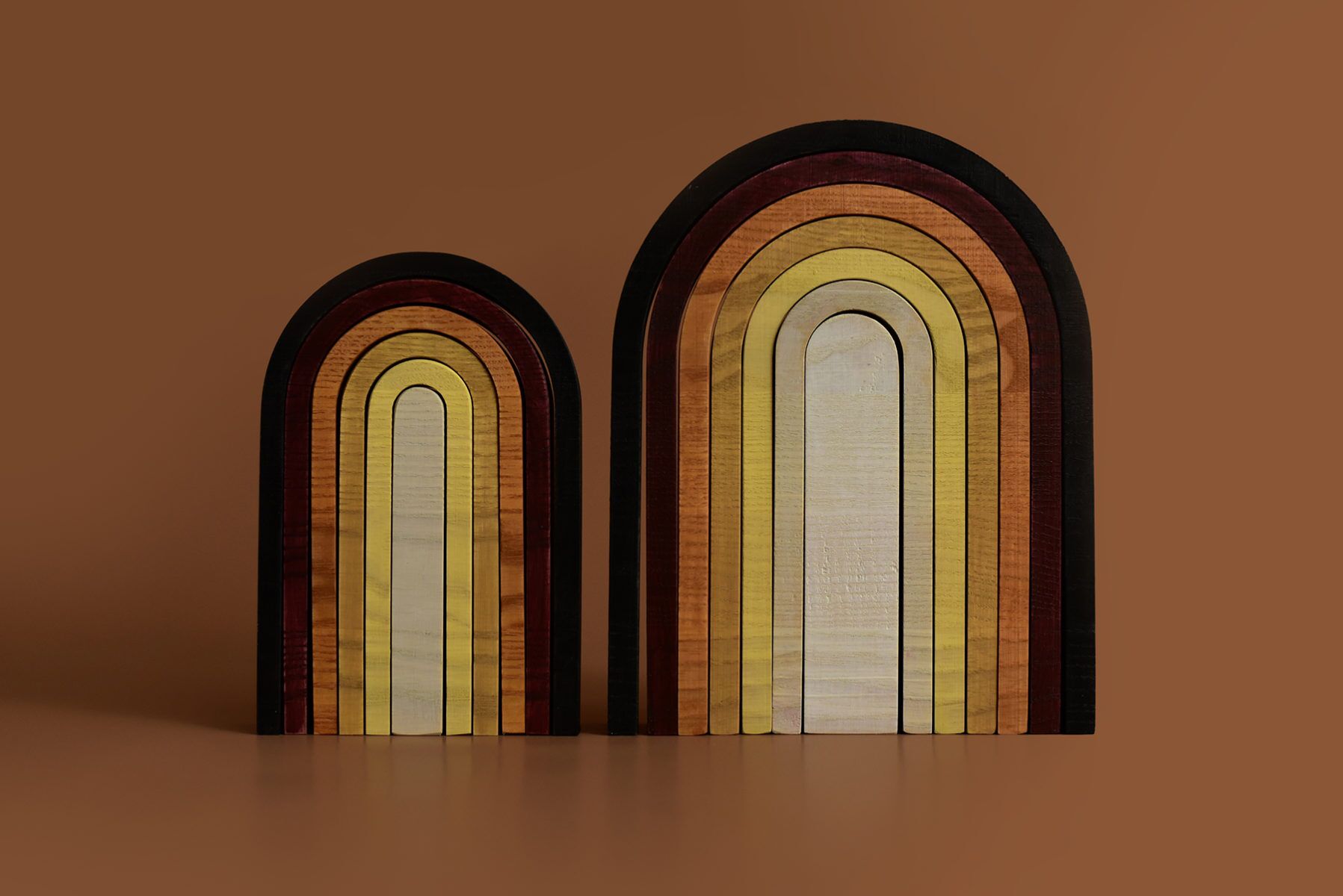MinMin Copenhagen „Mini Rainbow - Earthy“ aus Holz, Bauklötze, 19x14x6cm – Bild 3