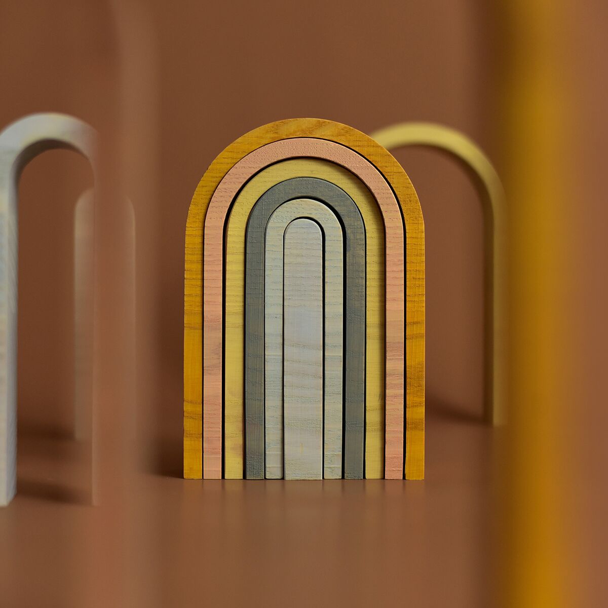 DELISTED MinMin Copenhagen „Mini Rainbow - Pastel“ aus Holz, Bauklötze, 19x14x6cm – Bild 3