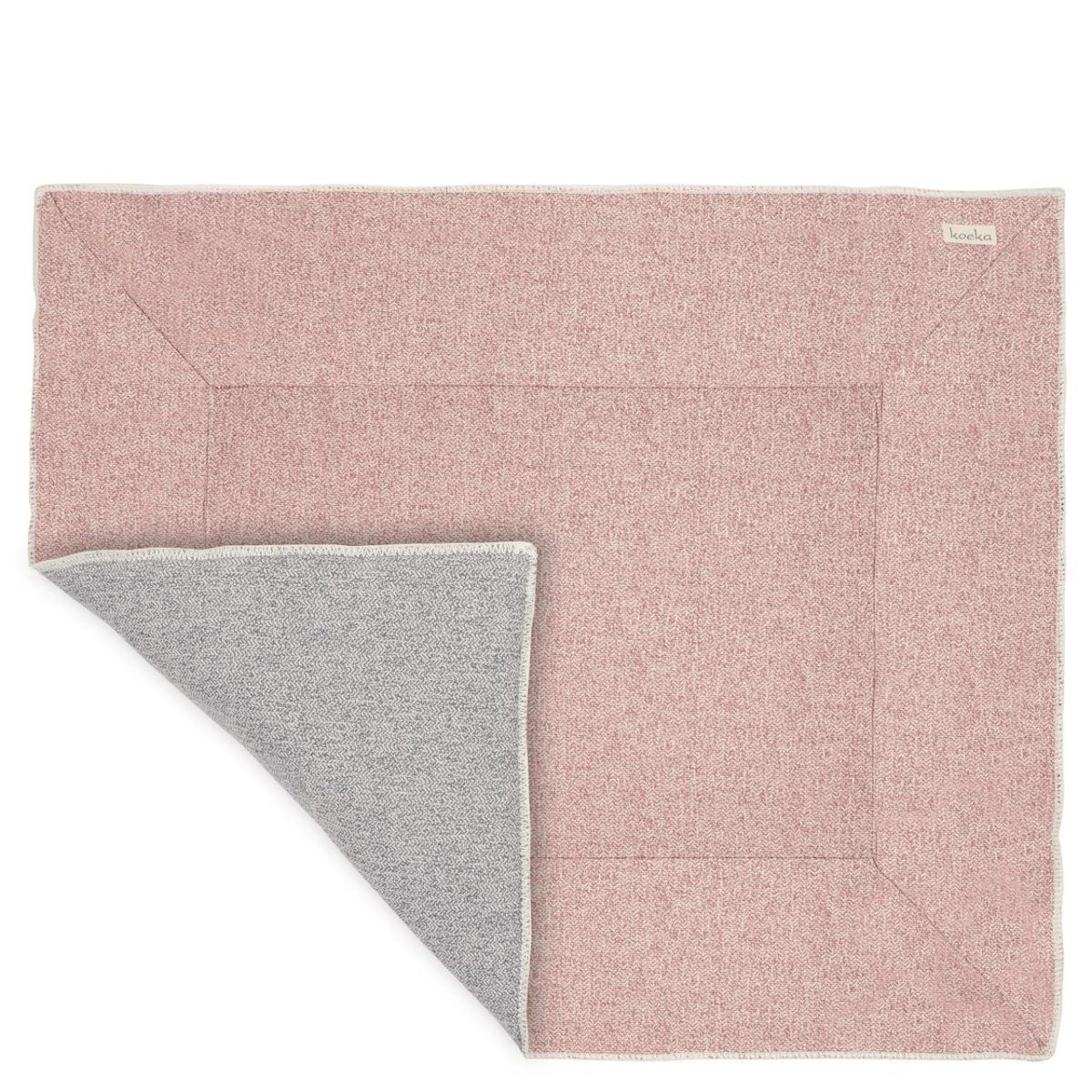 koeka Krabbeldecke Vigo old pink : sparkle grey Rückseite