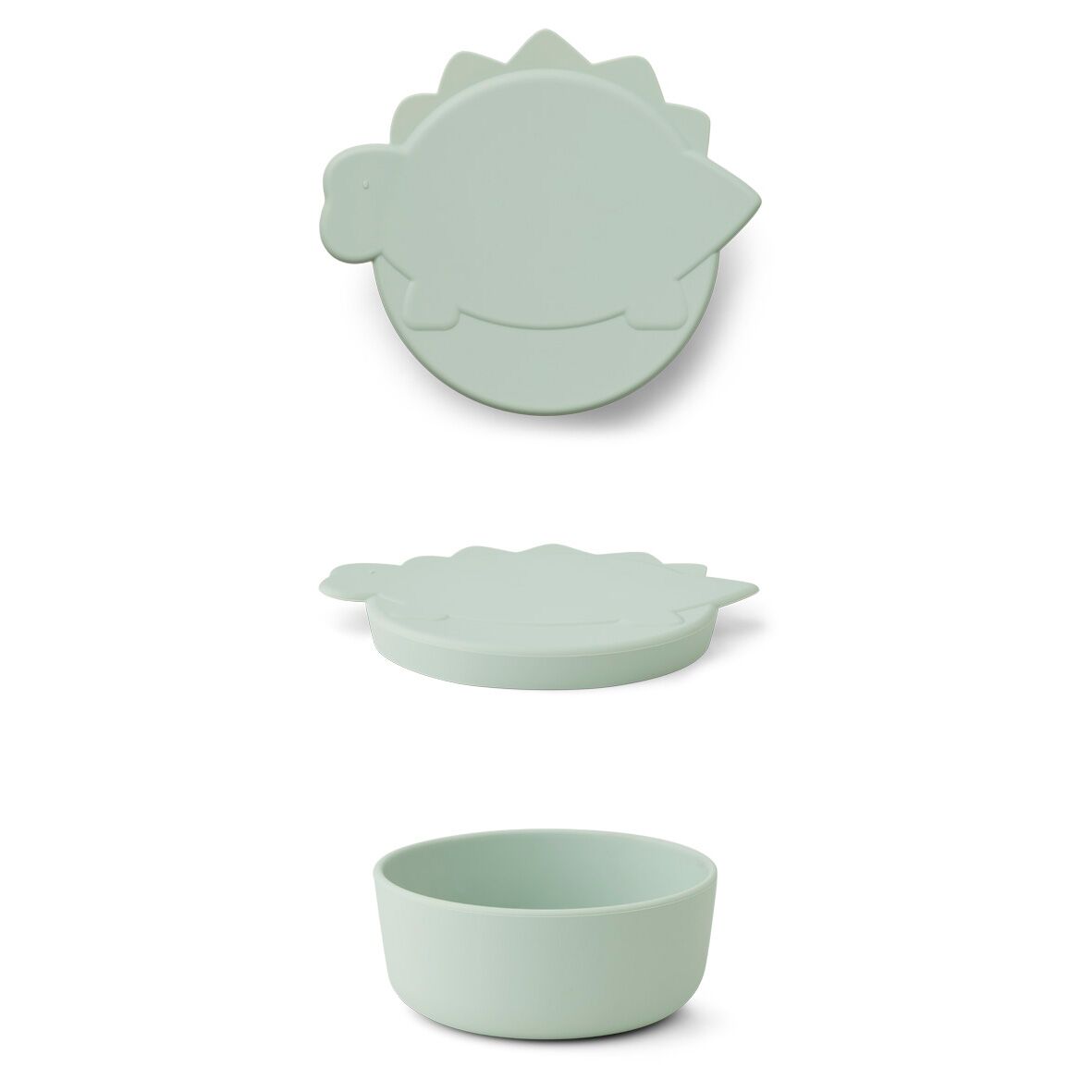 Liewood Charlot Snackbox Dino „dusty mint“, groß