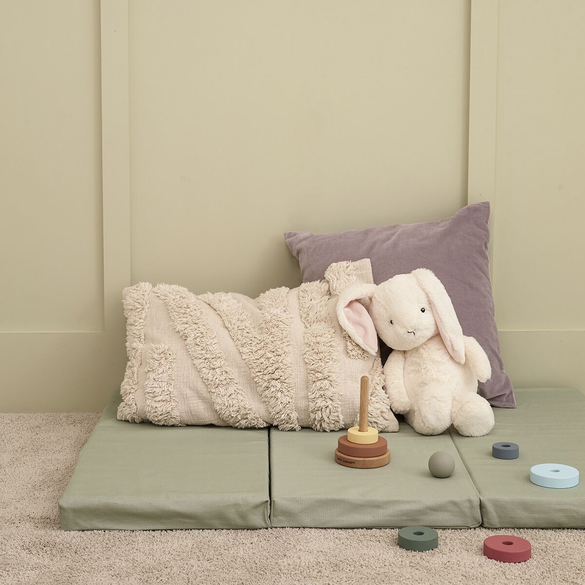 DELISTED Kids Concept Spielmatte für Hauszelt „hellgrün“, faltbar, 105x75x5cm – Bild 3