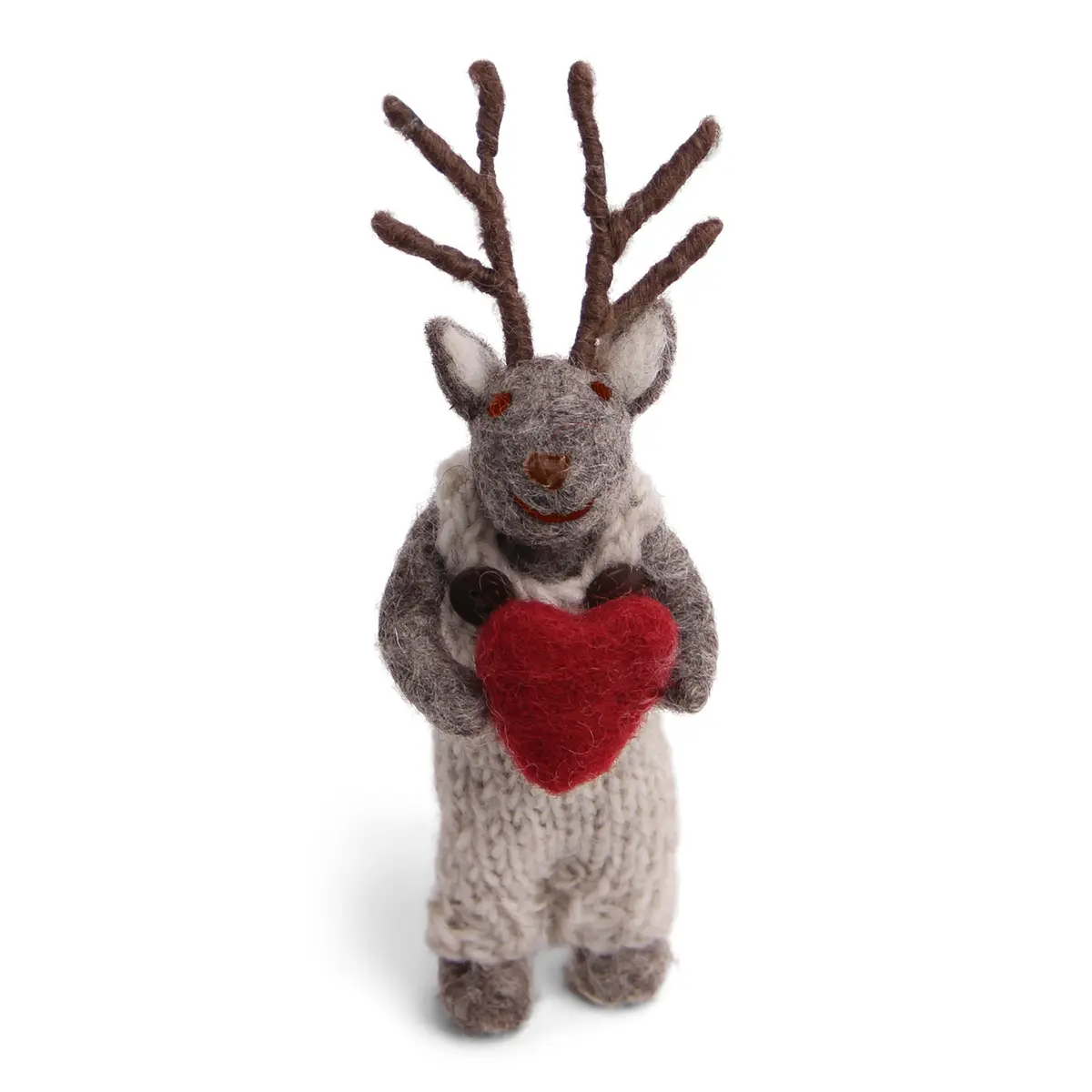 Gry & Sif Rentier „grau / Junge mit Herz“ 15cm