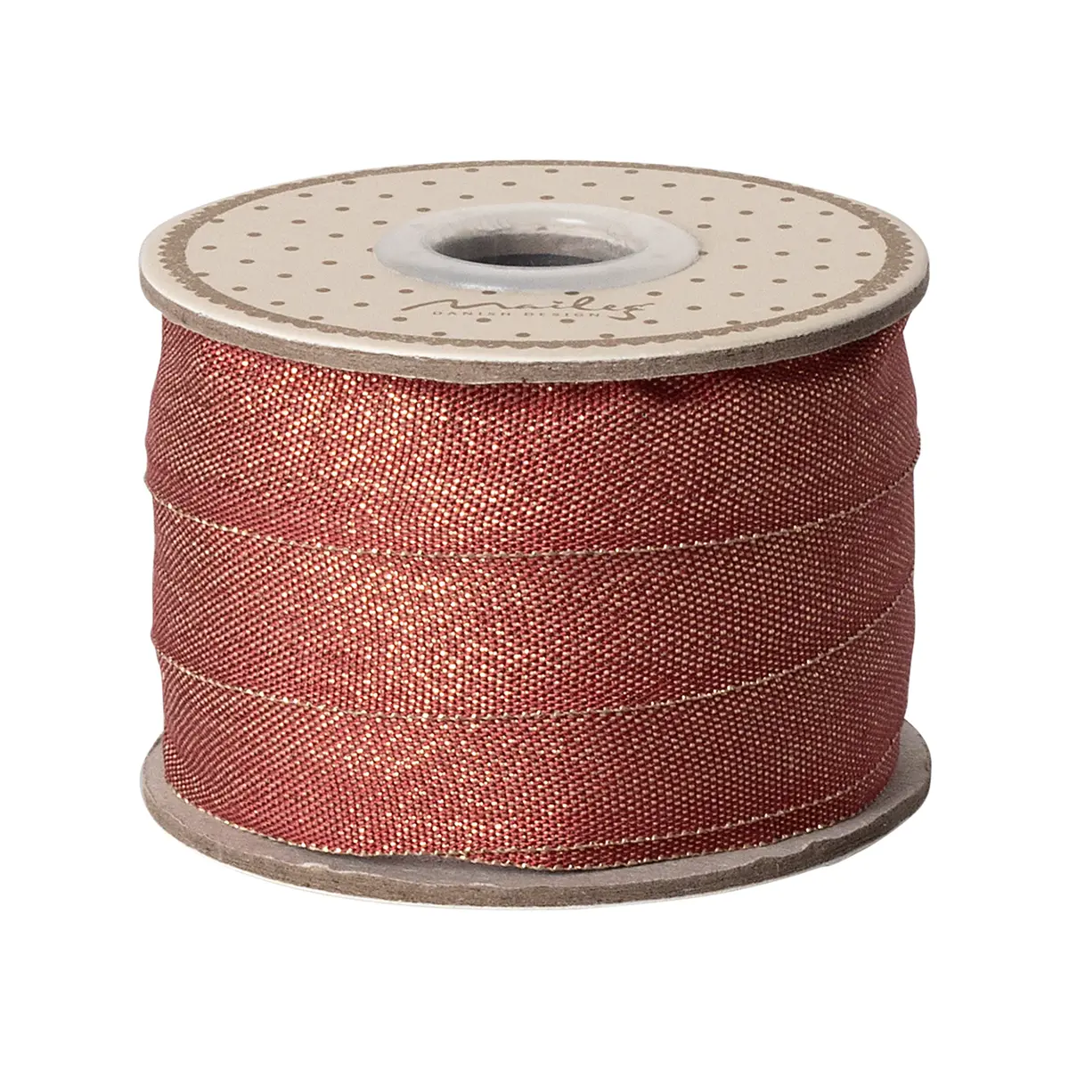 Maileg Geschenkband „Rot : Gold“ 10m x 1,8cm 01
