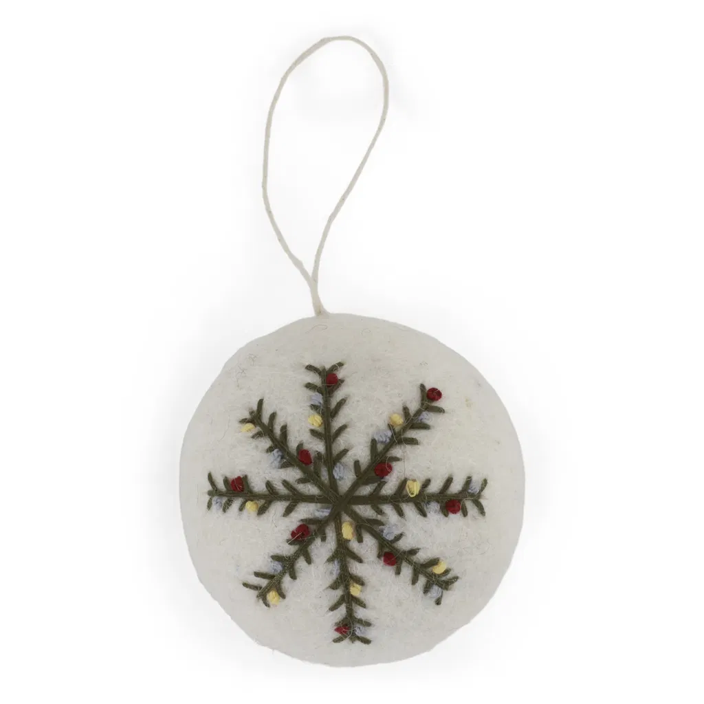 Gry & Sif Weihnachtsbaumschmuck „Christbaumkugel mit Schneeflocke“