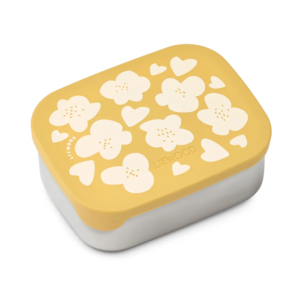 Liewood Arthur Lunchbox „Flower / Lemon yellow“, Edelstahl mit Silikon-Deckel