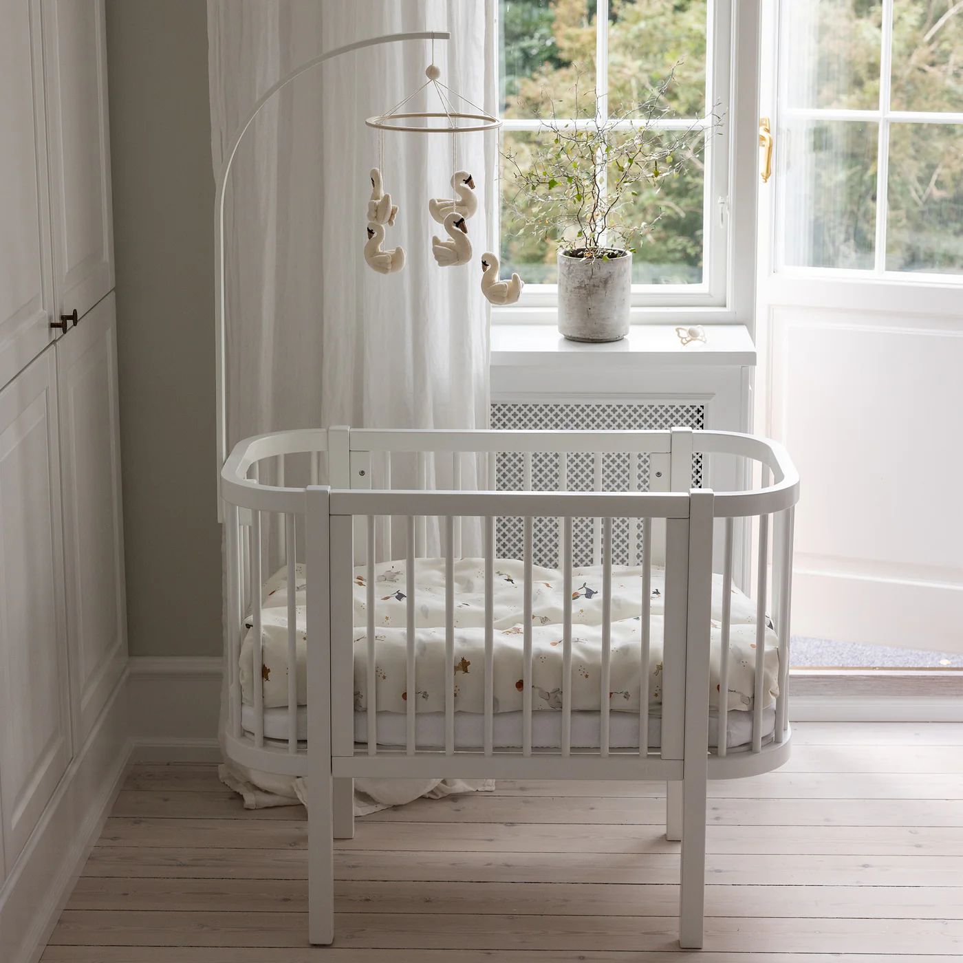 Sebra Beistellbett Classic white, Buche, FSC™