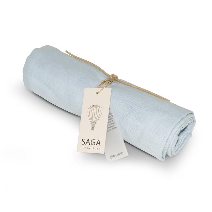Saga Copenhagen Pucktuch Hula, Ice Blue, Musselintuch in Bio-Baumwolle, 100 x 100 cm
