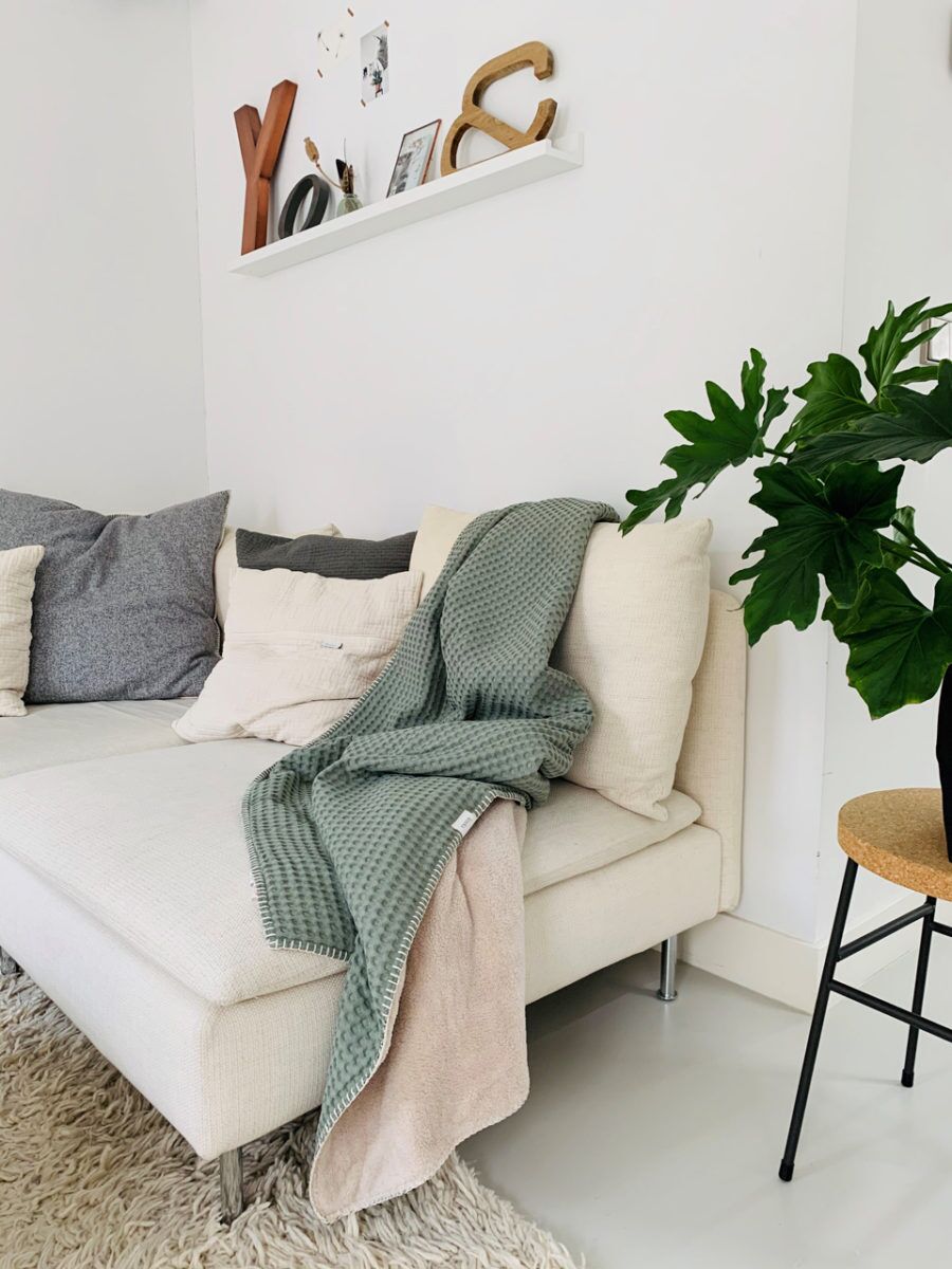 koeka Decke Oslo shadow green : soft sand, 140x200cm 04