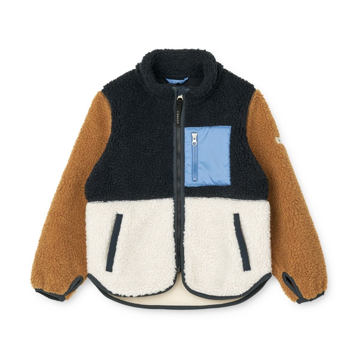 Liewood Nolan Sherpa Jacke für Kinder „Midnight Navy / Golden caramel mix“, Gr. 80