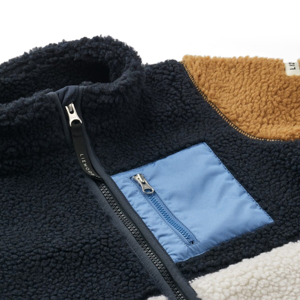 Liewood Nolan Sherpa Jacke für Kinder „Midnight Navy / Golden caramel mix“, Gr. 80 – Bild 4