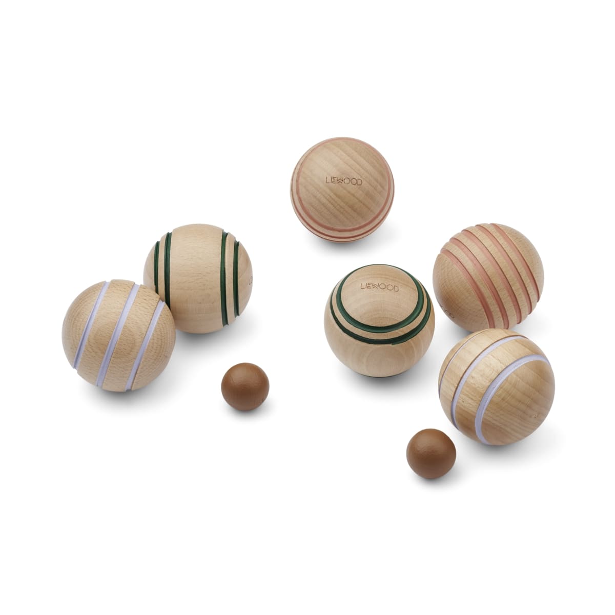 Liewood Pétanque-Set Sisse „Garden green multi mix“, Buchenholz