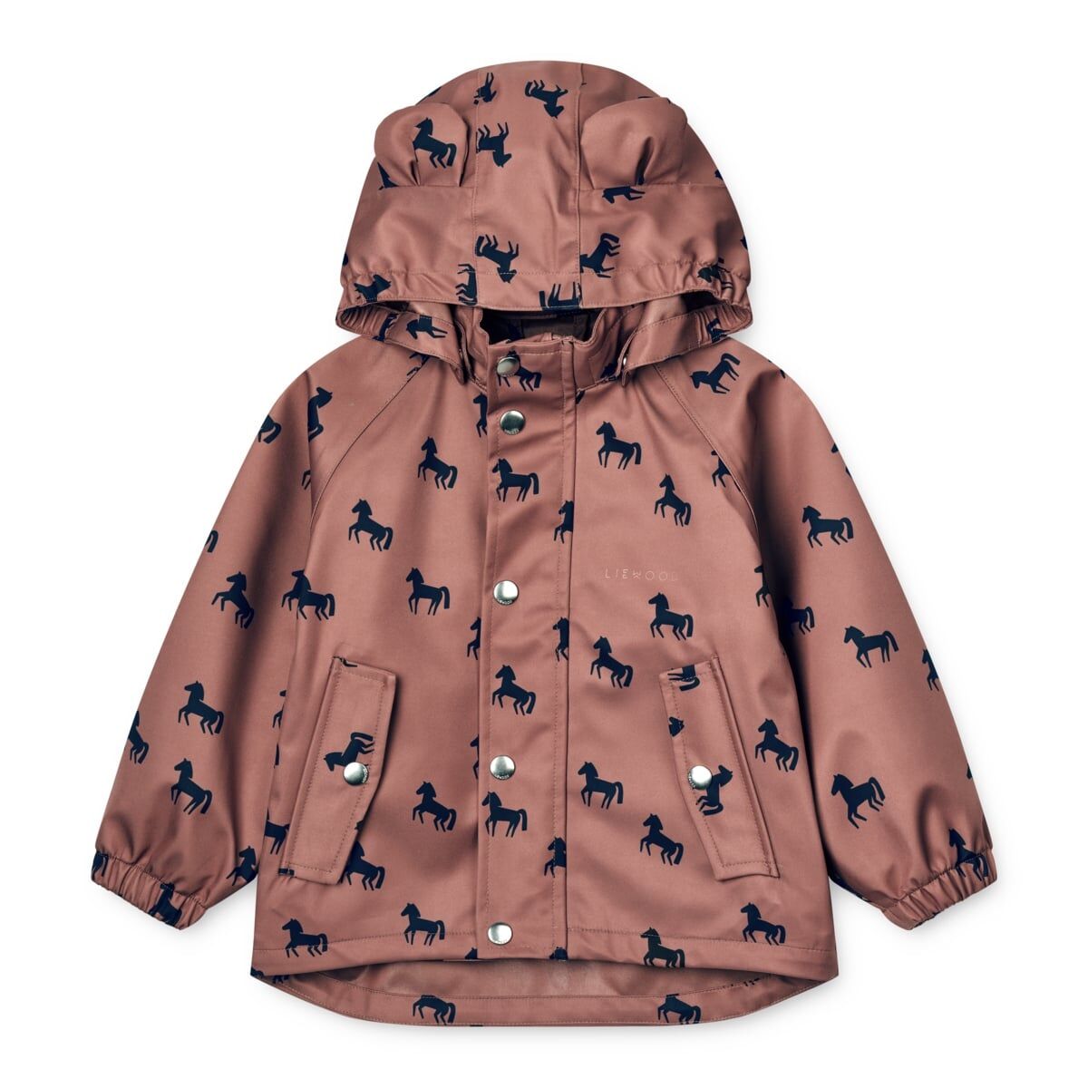 Liewood Dakota Regenbekleidungs-Set „Horses / Dark rosetta“, Jacke und Hose, Gr. 80, 92 – Bild 3